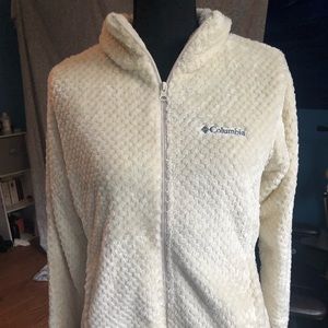 Columbia zip up fuzzy jacket